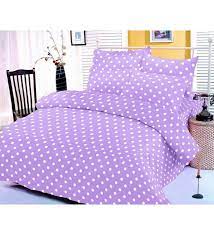 Polka Dot Purplecotton Double Bed Sheet