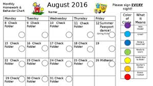 Editable Monthly Homework Clip Chart Keeper By The Green