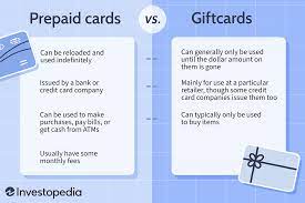 prepaid cards vs gift cards what s