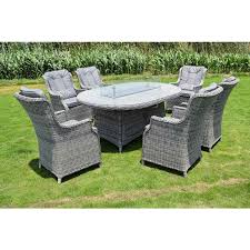 amalfi 6 seater oval fire pit dining