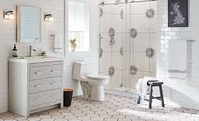 Removing the old tile, flooring and fixtures can begin after the budget is set and design inspiration for bathroom remodeling is behind you. Home Depot Bathroom Design Ideas