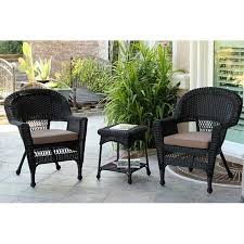 Black Wicker Chair And End Table Set