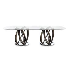 Infinity Table Oval Glass Top Porada