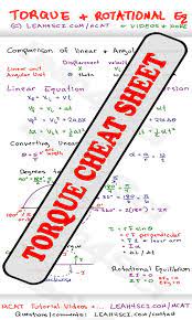 Mcat Torque Study Guide Cheat Sheet