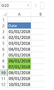 Highlight Weekend Dates In Your Data Set Conditional