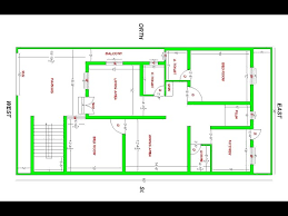 30x60 West Facing House Plan 2 Bed