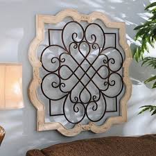 Wood Isabelline Plaque Wrought Iron