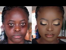 full face makeup on dark skin