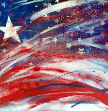 Deconstructed American Flag Painting By