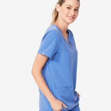 Womens Ceil Blue Casma Three Pocket Scrub Top Xxs