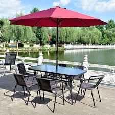 Outdoor Furniture Set Glass Table