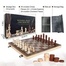 Amazon.com: Demiwise Magnetic Wooden Chess Set,Chess & Checkers Game Set  with 2 Extra Queens,2 in 1 Foldable Magnetic Chess Board Game, Portable  Checkers Board Game for Adults and Kids : Home &