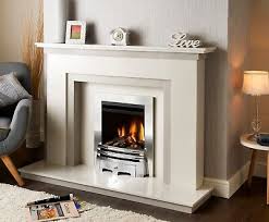 Celtic Marble Fireplace With Inset Gas