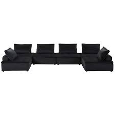Black Velvet Modular Sectional Sofa