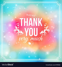 Thank You Card On Soft Colorful Background