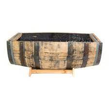 recycled materials barrel planters