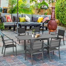 Outsunny 7 Pieces Patio Dining Set For