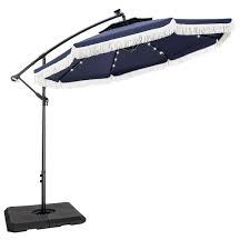 Metal Cantilever Solar Patio Umbrella