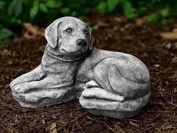 Laying Labrador Statue Cute Garden
