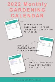 2022 gardening calendar gingham gardens
