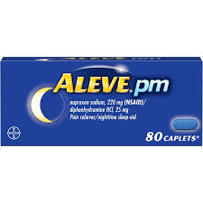 Aleve Pm Pain Reliever Nighttime Sleep Aid Naproxen Sodium Caplets 220 Mg 80 Ct