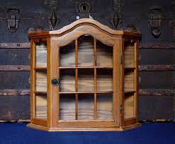 antique english oak gl cabinet