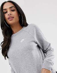 The are super easy to style with a solid colored tee shirt underneath. Nike Grey Essentials Crew Neck Sweatshirt Asos