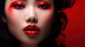 red eye makeup background