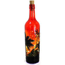 Stained Glass Painted Wine Bottle