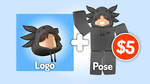 roblox logo and a pose of your avatar