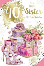 sister 40th birthday card