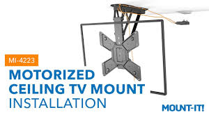 retractable motorized ceiling tv mount