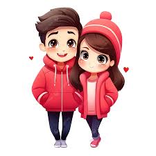 cute couple cartoon character for love