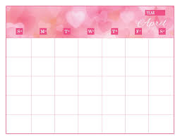 Calendar Template April Free Image On Pixabay