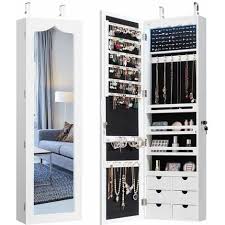 Costway 5 Led Lights Jewelry Cabinet