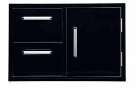 black stainless steel door drawer combo