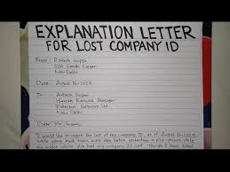 explanation letter for lost id