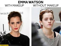 emma watson with makeup without makeup
