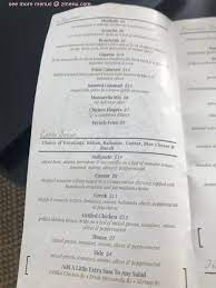menu of francescas italian