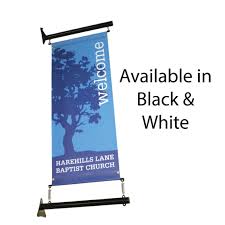 projecting wall mounted banner system