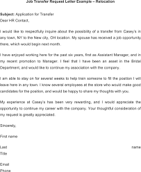 Download Job Transfer Request Letter Example Relocation For