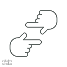 human hands cropping line icon hand