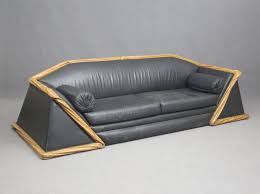 art deco style french sofa in leather