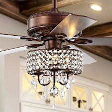 Save 6 89 4 free delivery. Jonathan Y Becky 52 In Oil Rubbed Bronze 3 Light Crystal Led Chandelier Ceiling Fan With Light And Remote Jyl9707a The Home Depot