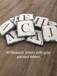 Scrabble Wall Whitewashed Letters