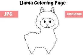 Free printable llama coloring pages. Llama Coloring Page For Kids Graphic By Mybeautifulfiles Creative Fabrica