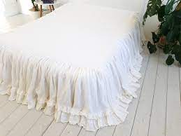 Linen Bedskirt Organic Dust Ruffle Bed