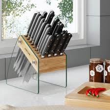 23 slot clear knife block without