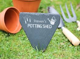 Personalised Potting Shed Slate Garden
