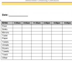 Restroom Cleaning Checklist My Excel Templates